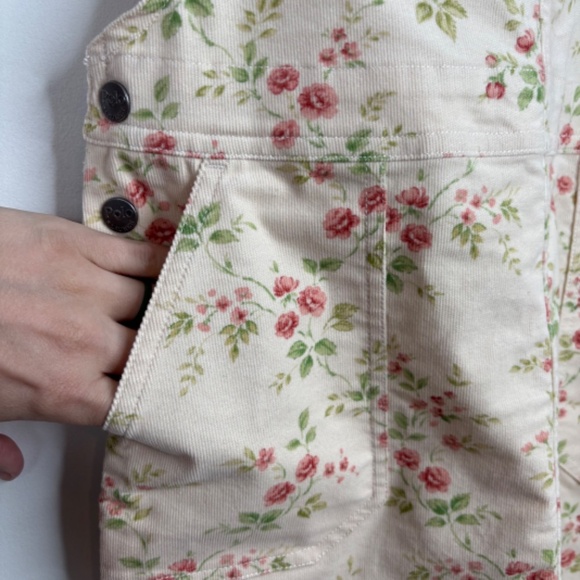Polo Ralph Lauren Floral Corduroy Overall Dress 12 Cottage Preppy School READ - Picture 3 of 11